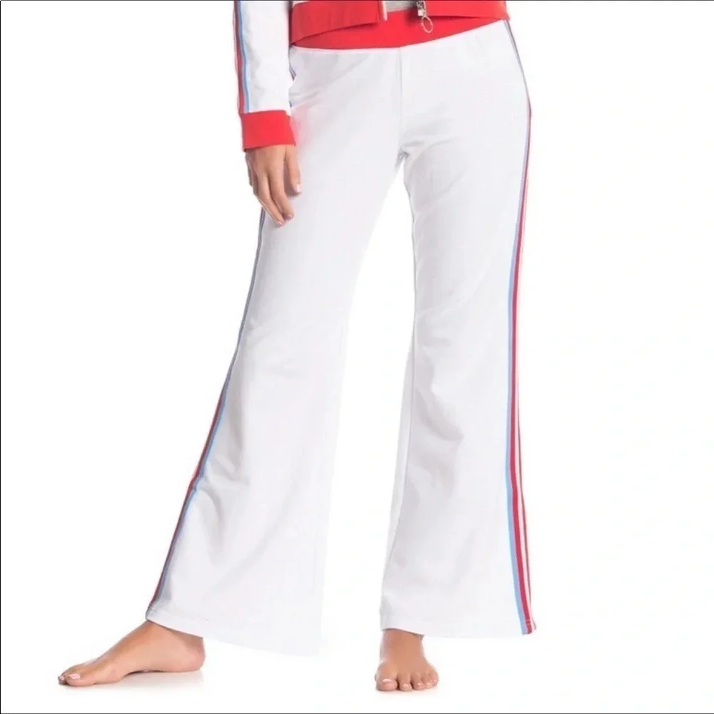 Free Press Flared White Stripe Pants Red Retro NWT
